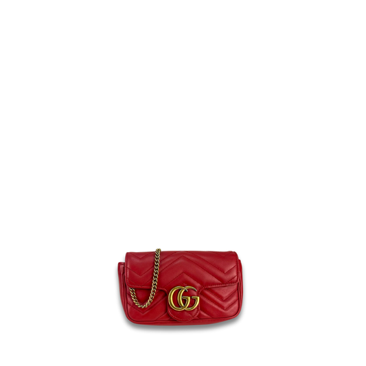 Gucci Red Super Mini Marmont Crossbody