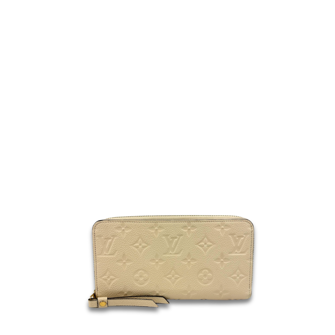 Louis Vuitton Cream Empreinte Zippy Wallet