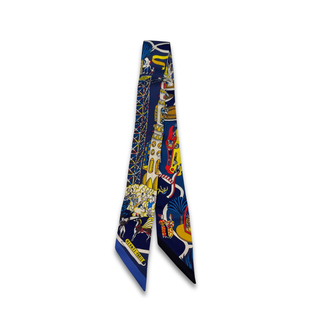 Hermès 'Exposition Universelle' Silk Twilly