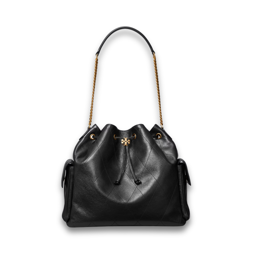 Tory Burch Charlie Quilted Large Drawstring Shoulder Bag