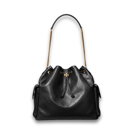 Tory Burch Charlie Quilted Large Drawstring Shoulder Bag