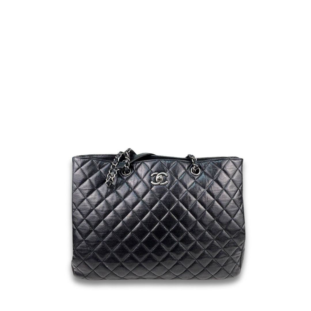 Chanel Black Caviar Classic Shopping Tote