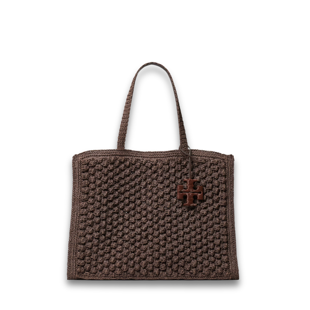 Tory Burch Ella Hand-Crocheted Popcorn Large Tote