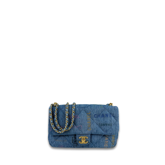 Chanel Large Quilted Denim Mood Flap Bag
