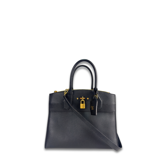 Louis Vuitton Black Taurillon City Steamer MM