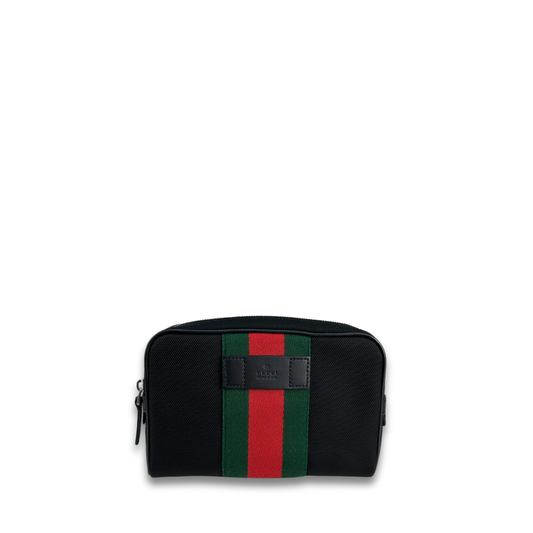 Gucci Black Techno Canvas Web Belt Bag