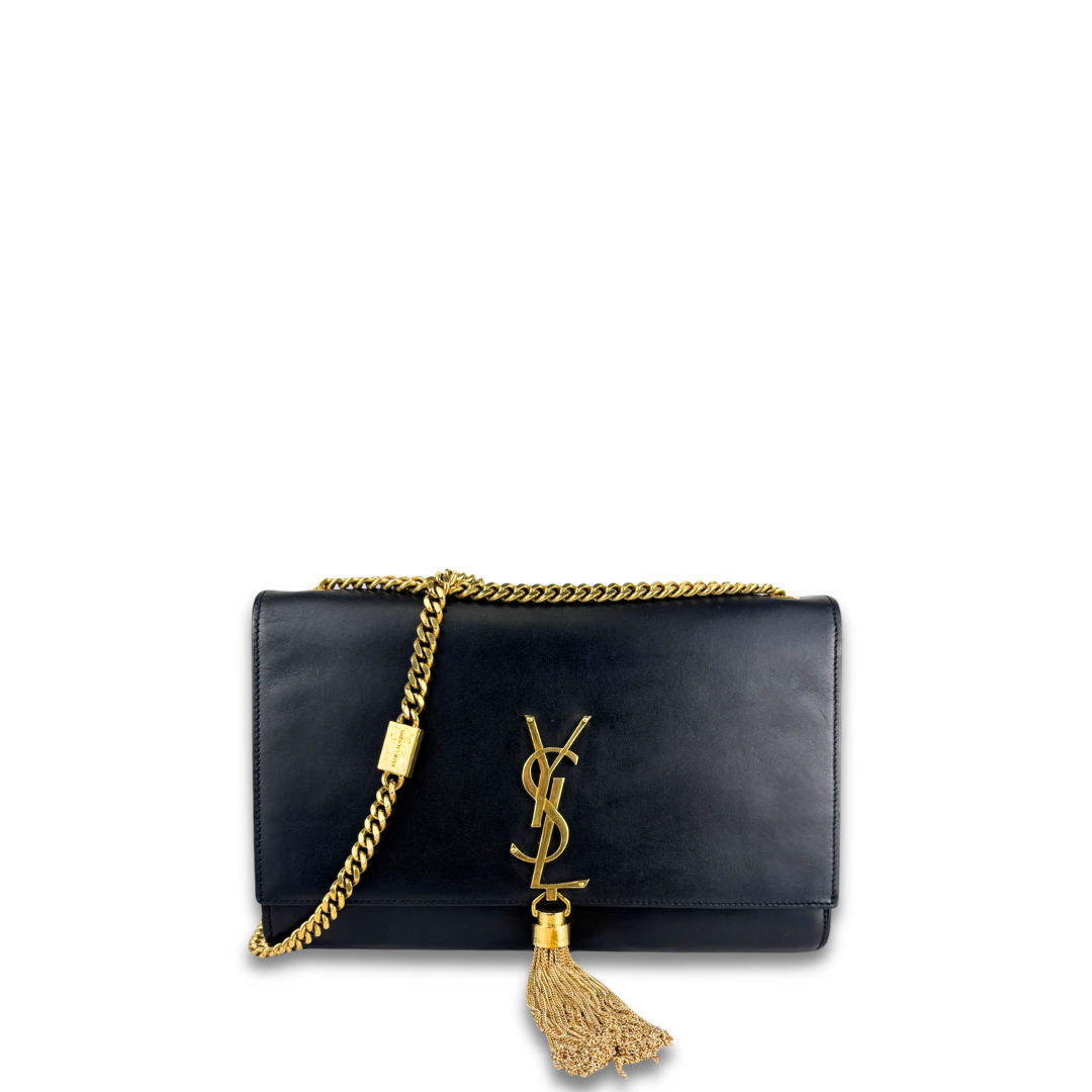 YSL Black Medium Kate Tassel Chain Bag