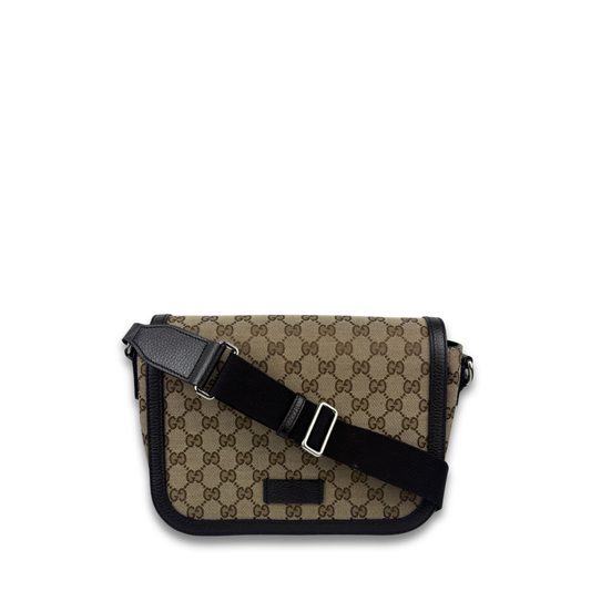 Gucci Brown Original GG Canvas Magnetic Flap Messenger