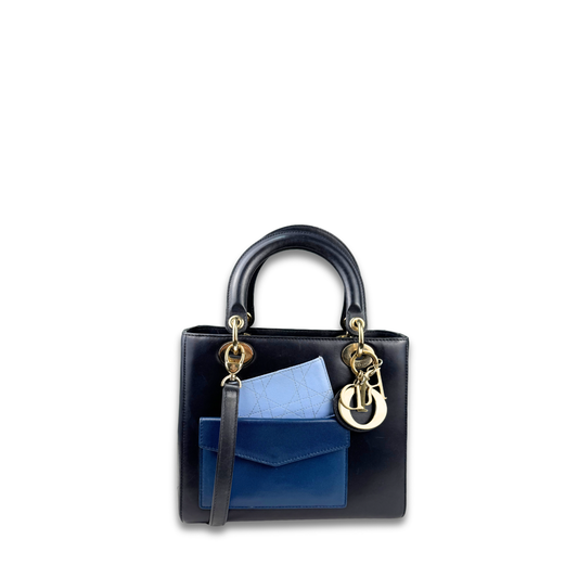 Dior Blue Medium Lady Dior Pockets