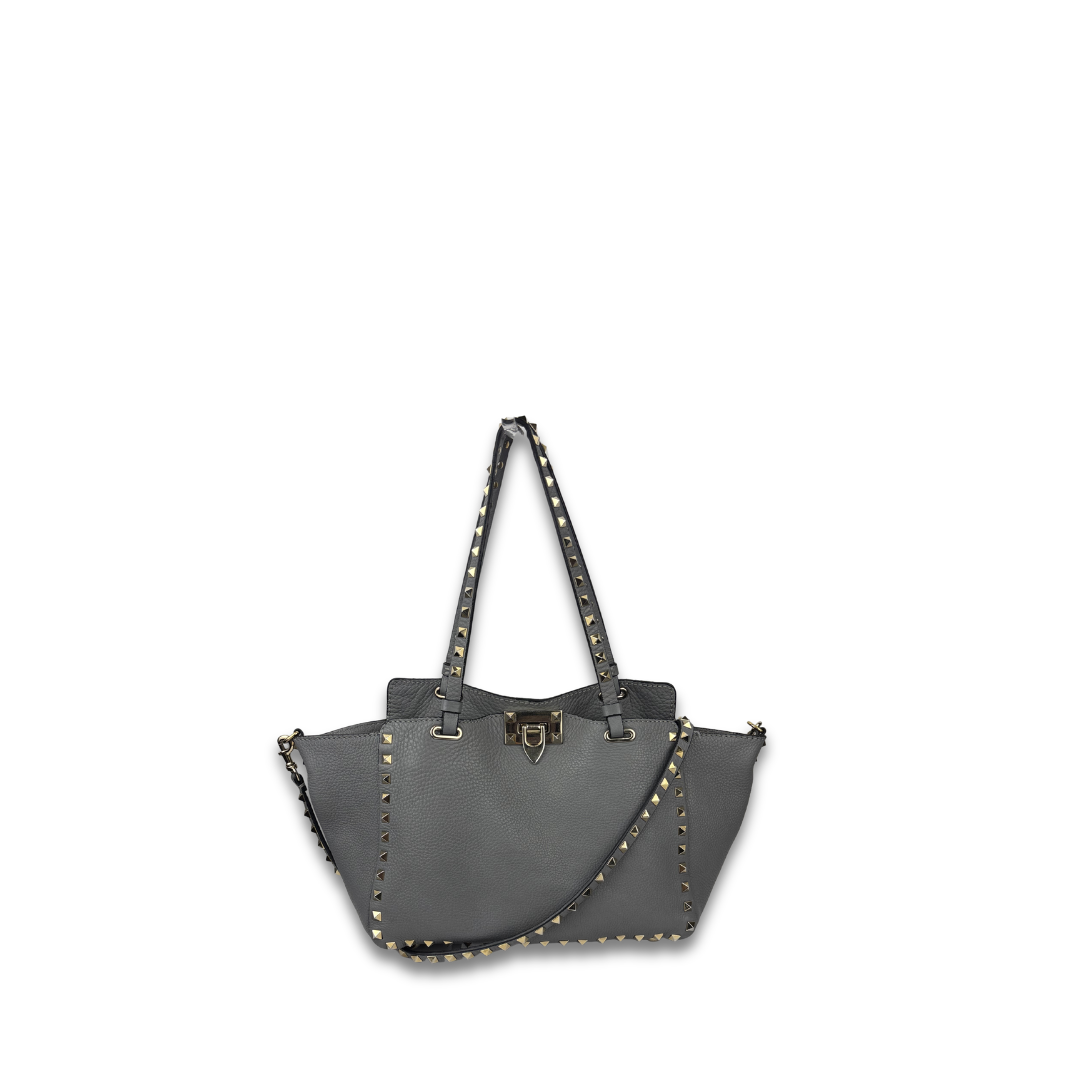Valentino Grey Rockstud Shoulder Bag