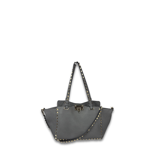 Valentino Grey Rockstud Shoulder Bag