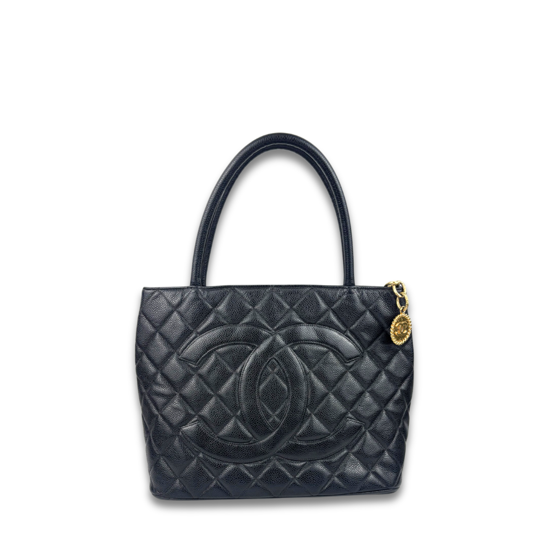 Chanel Black Caviar Medallion Tote GHW
