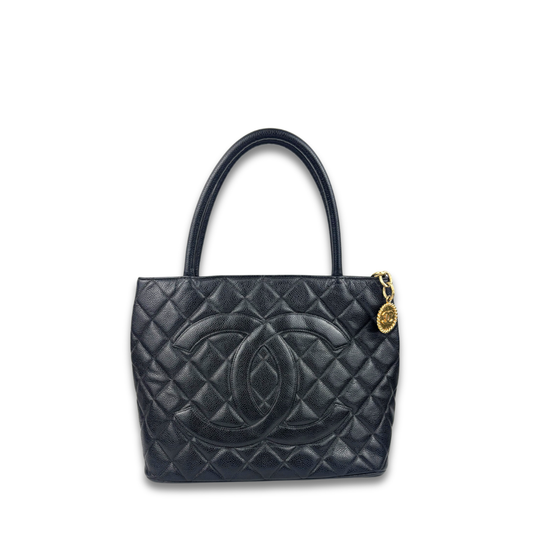 Chanel Black Caviar Medallion Tote GHW