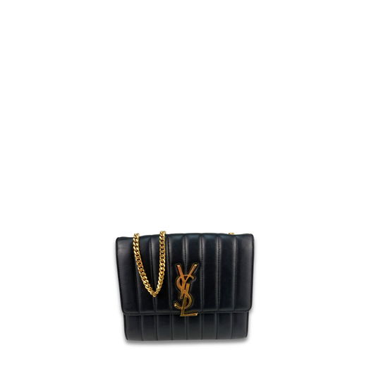 YSL Black Vicky Chain Wallet