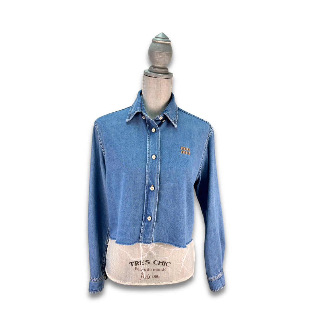 Miu Miu Chambray Top and Shorts Set