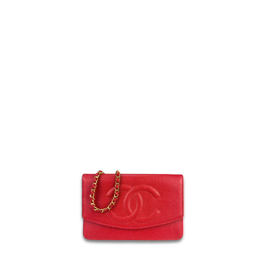 Chanel Red Caviar Timeless Wallet on Chain