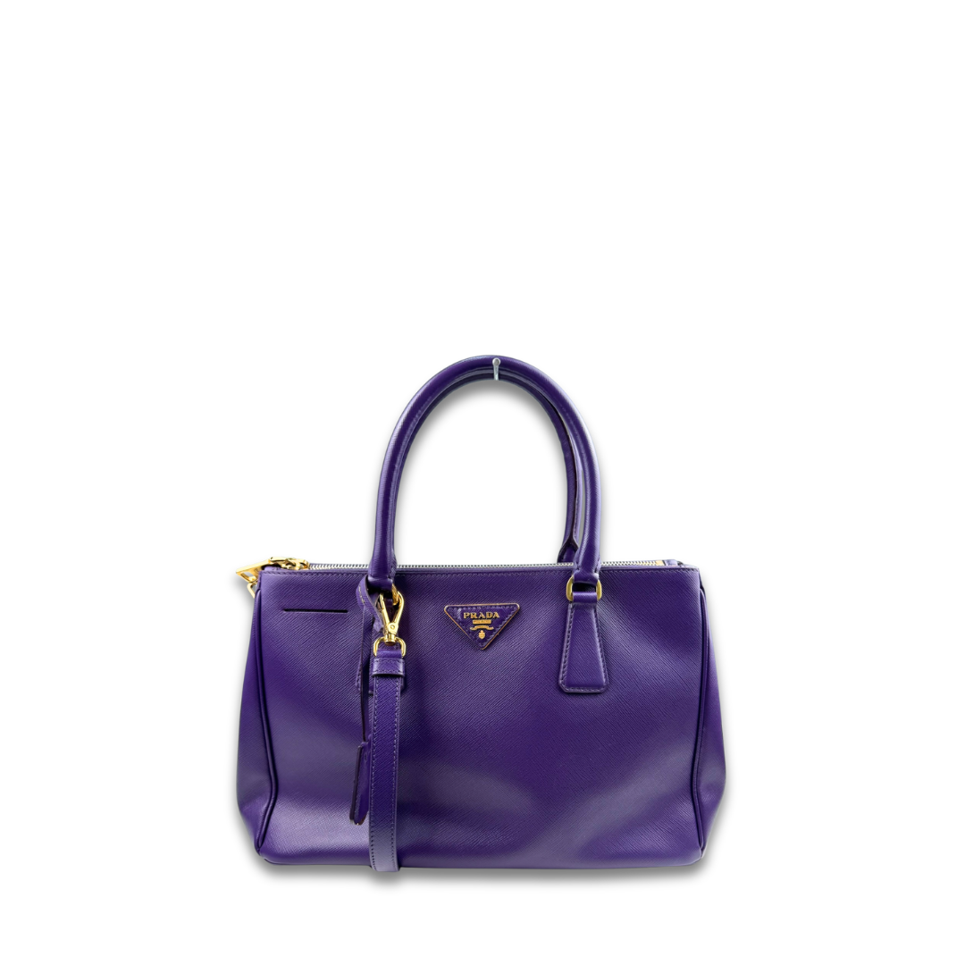 Prada Small Purple Double Zip Galleria