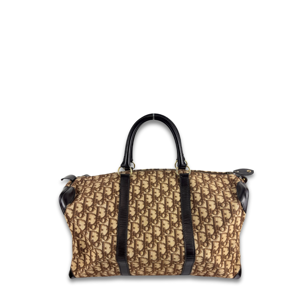 Dior Brown Canvas Trotter Duffle 40