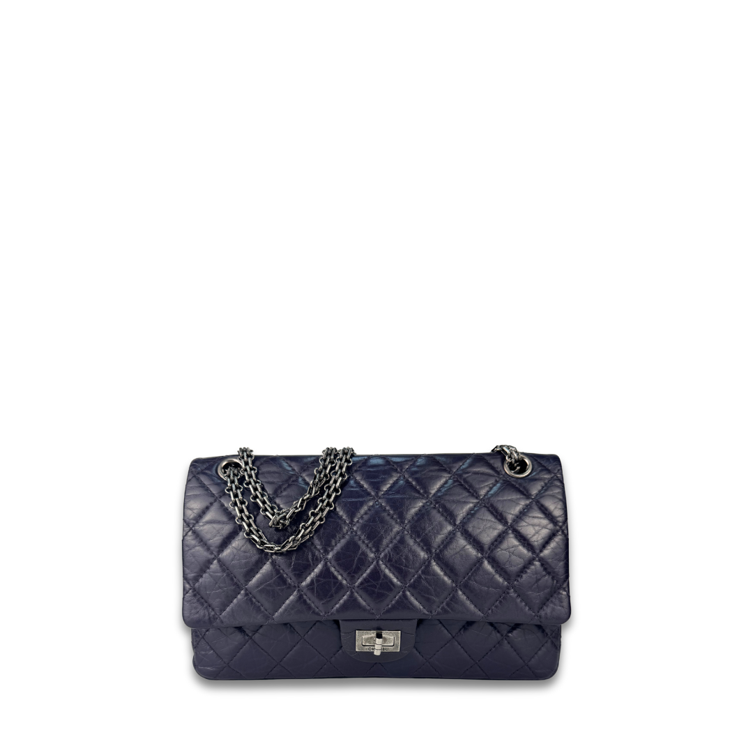 Chanel Eggplant 2.55 Reissue Rayures 226 Double Flap