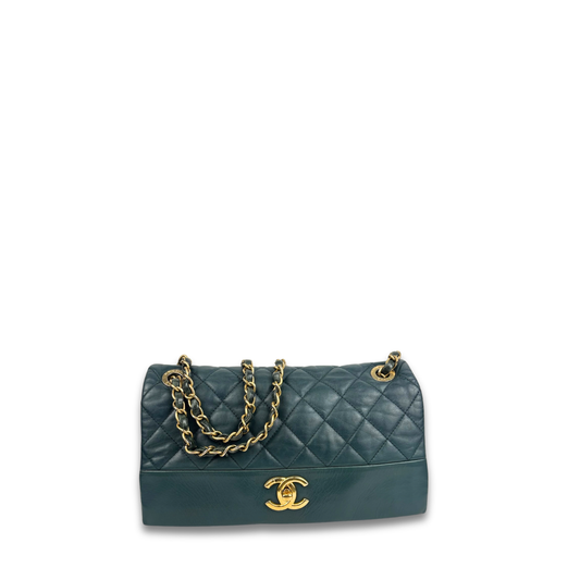 Chanel Dark Green Medium Soft Elegance Flap Bag