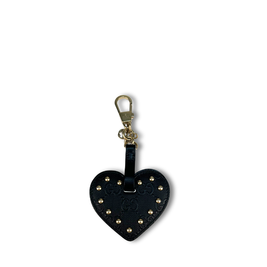 Gucci Embossed Leather Heart Charm
