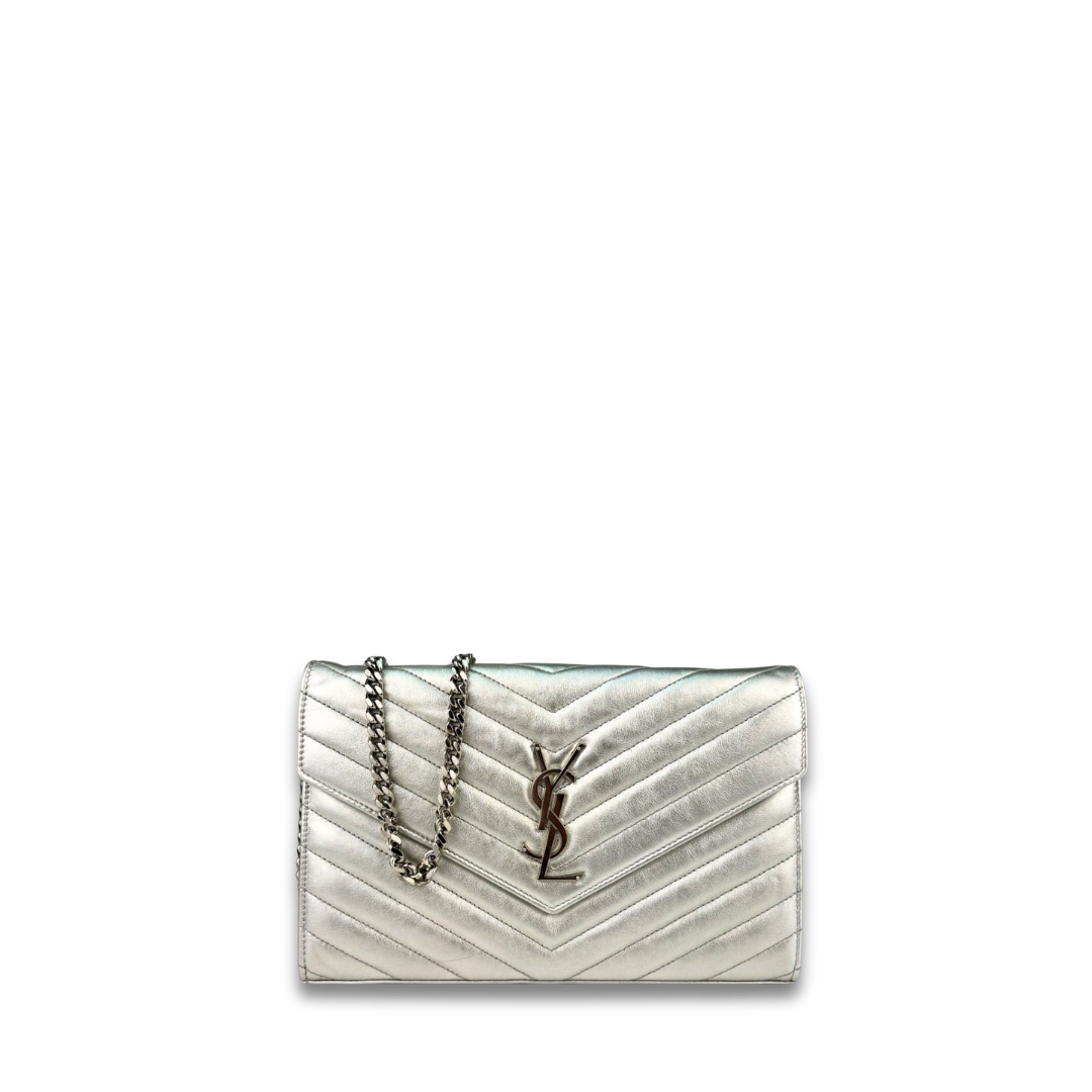 YSL Silver Cassandre Chain Wallet