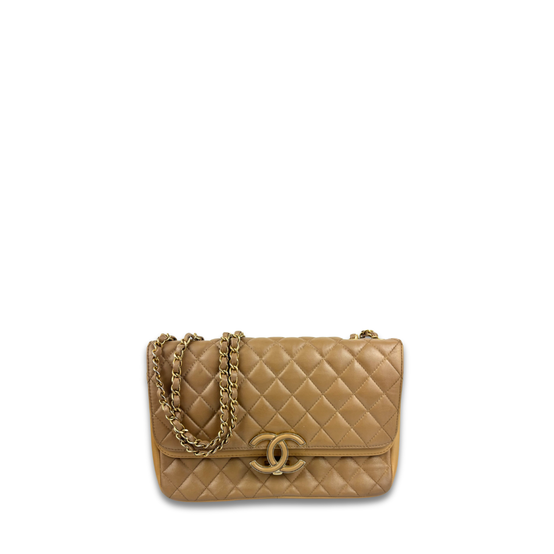 Chanel Brown CC Chic Medium Double Flap Bag