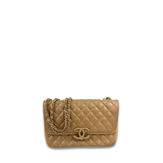 Chanel Brown CC Chic Medium Double Flap Bag