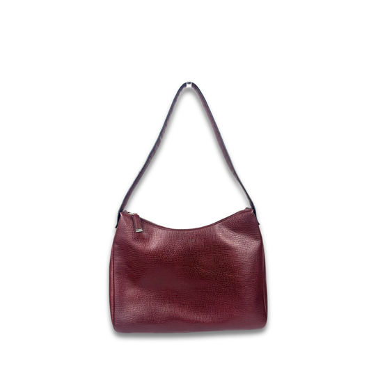 Loewe Burgundy Textured Leather Shoulder Bag