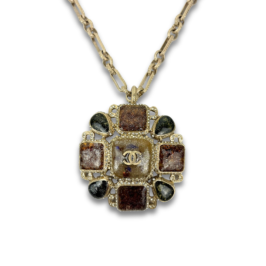 Chanel Multicolor Enamel Pendant Necklace