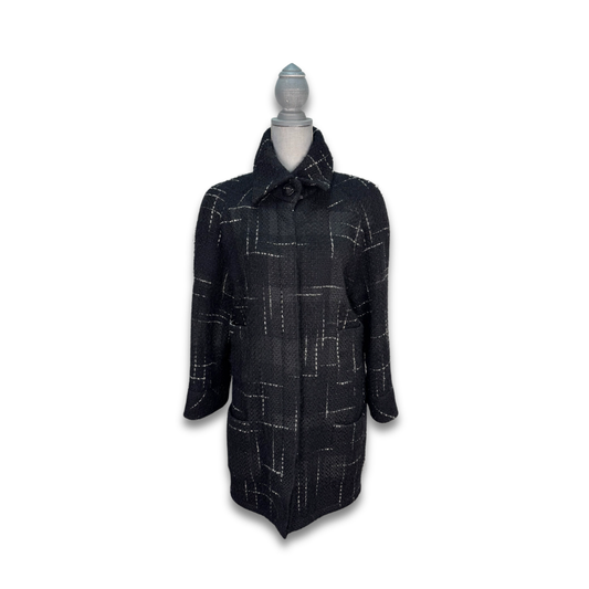 Chanel Black Tweed Wool Coat