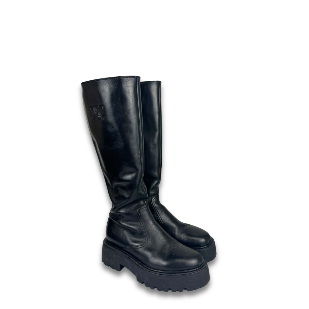 Celine Lug Sole Knee High Boots - Size 37