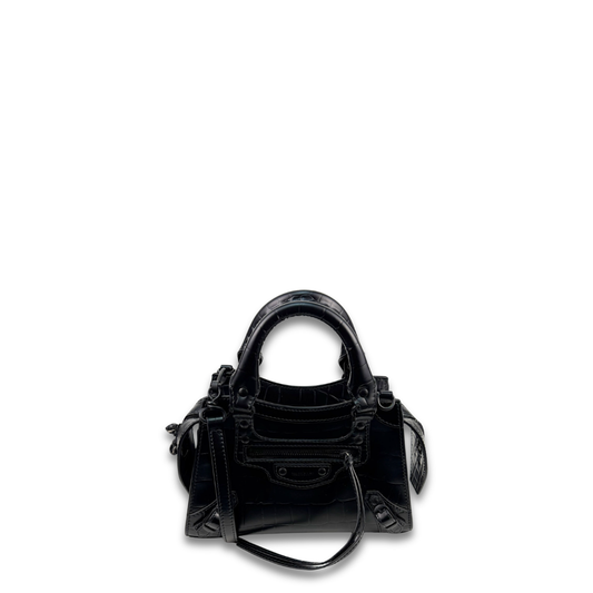 Balenciaga Matte Croc-Embossed Neo Classic City Bag