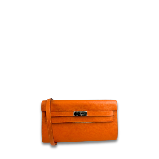 Hermès Epsom Kelly Wallet To Go Orange H