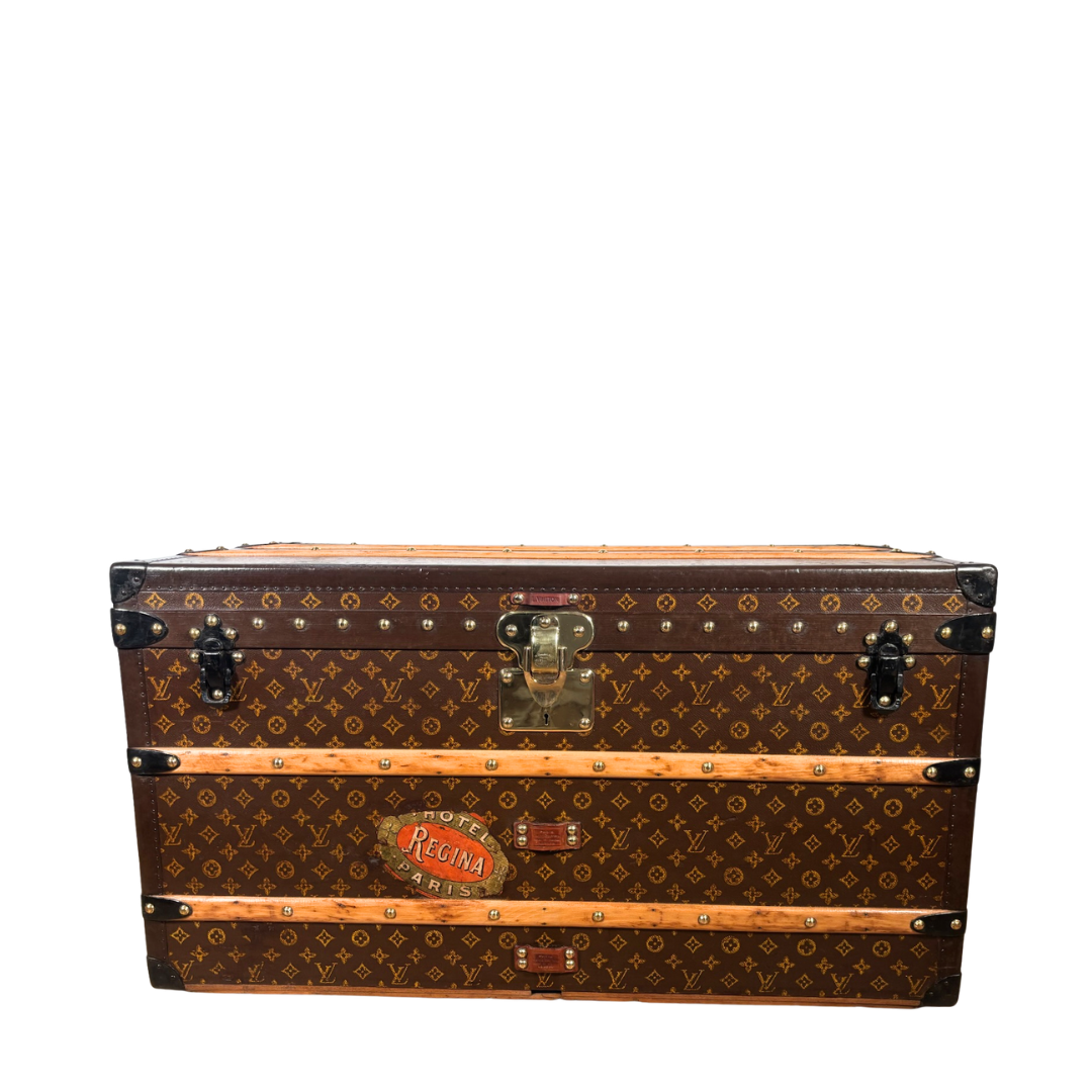 Louis Vuitton Monogram Antique Malle Courrier 90 Trunk