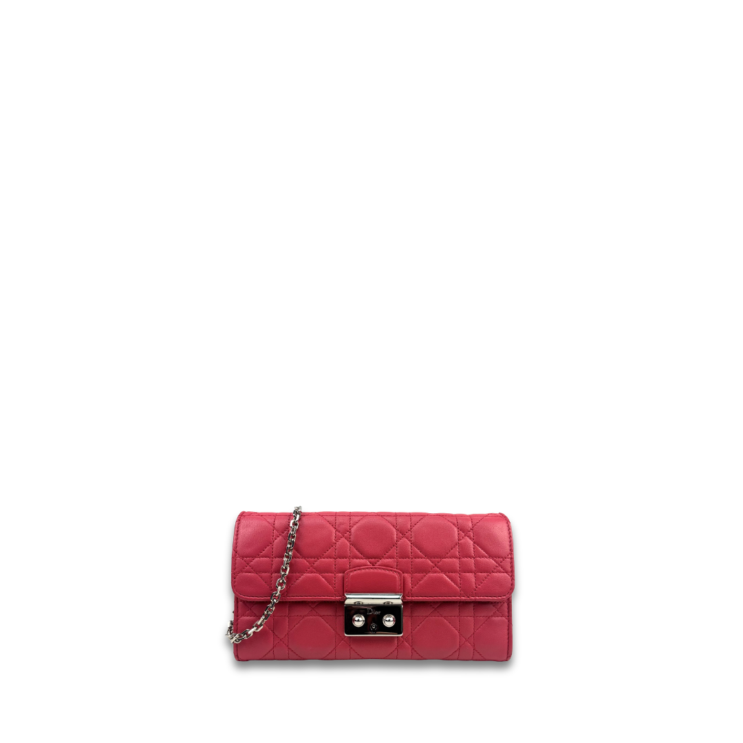 Dior Hot Pink Miss Dior Chain Wallet