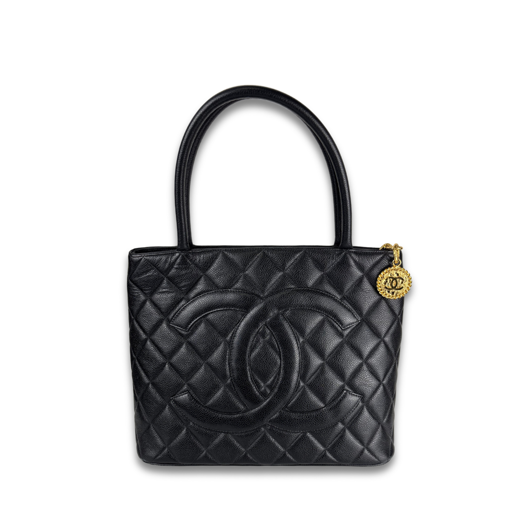 Chanel Black Caviar Medallion Tote