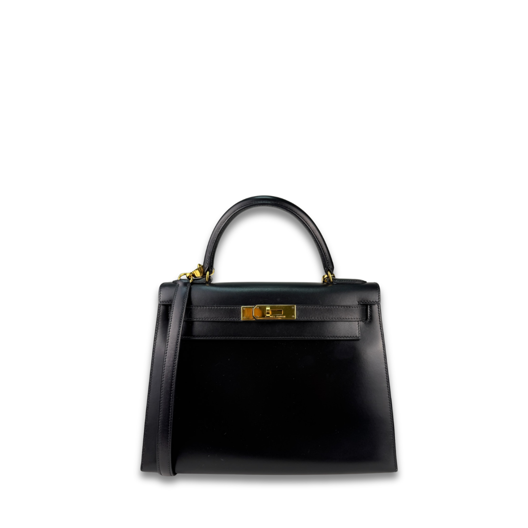 Hermès Box Calf Kelly 28 Noir