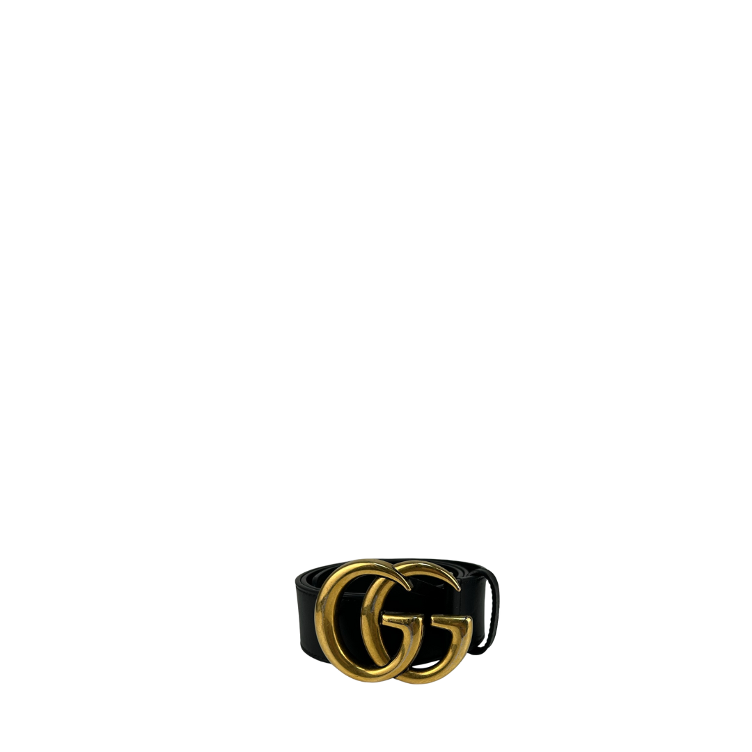 Gucci 1.5" Antique Gold Marmont Belt - Size 70