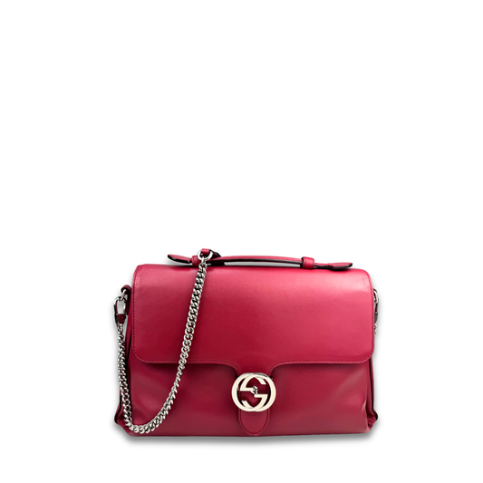 Gucci Raspberry Interlocking G Top Handle Bag