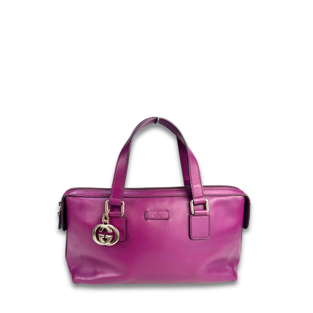 Gucci Purple Leather Top Handle