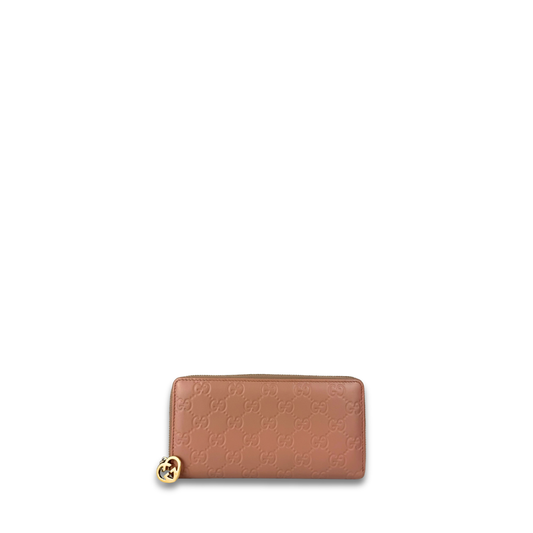 Gucci Beige Guccissima Zipper Wallet