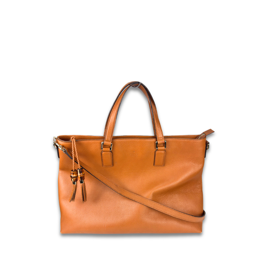 Gucci Brown Bamboo Leather Tote