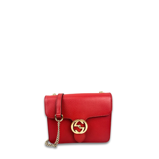 Gucci Red Interlocking GG Shoulder Bag