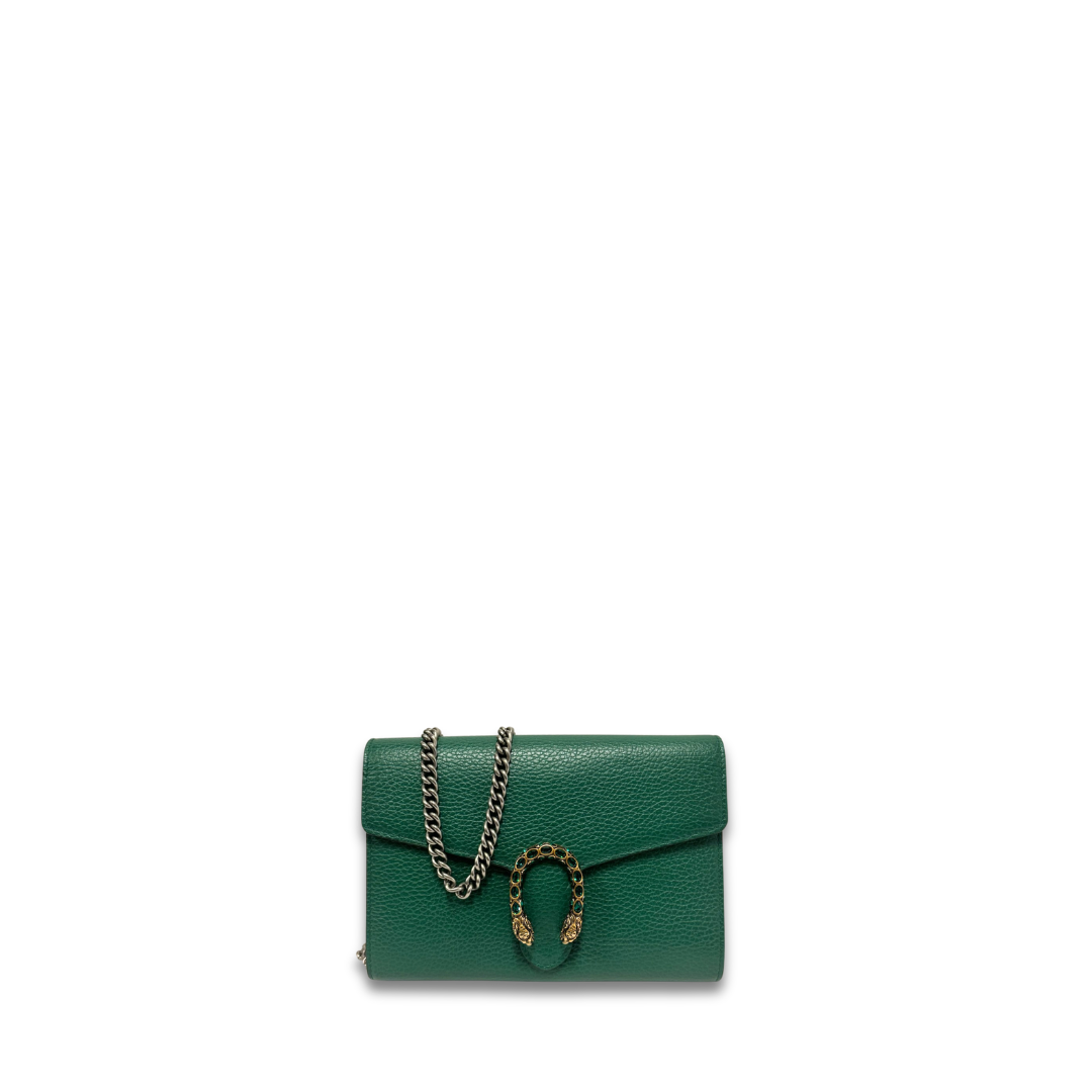 Gucci Green Mini Dionysus Chain Wallet
