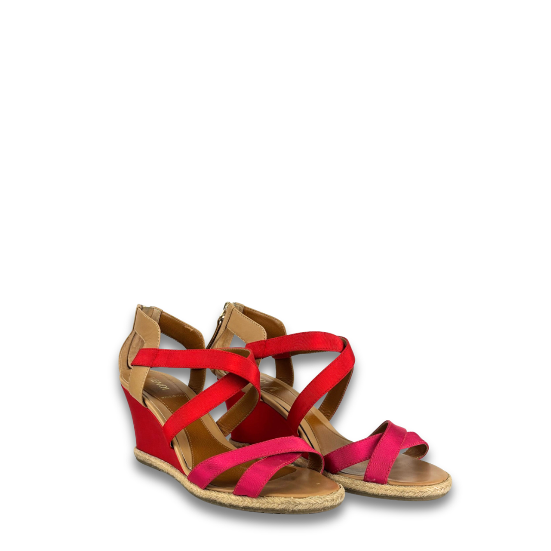 Fendi Colorblock Wedge Sandals - Size 36