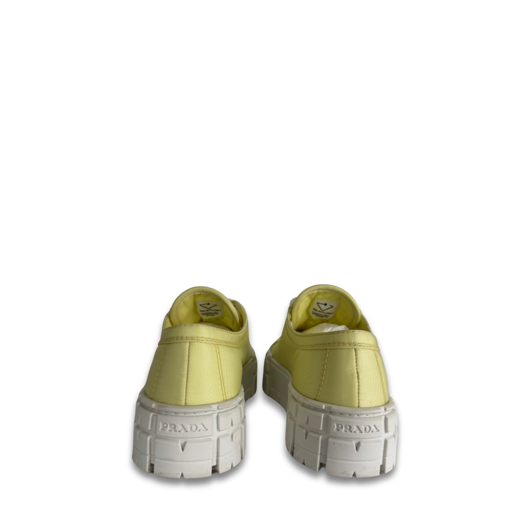 Prada Yellow Nylon Wheel Platform Sneakers - Size 37.5
