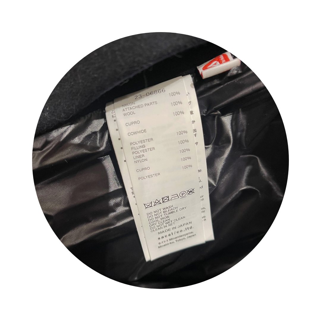 Sacai Wool Melton x Padded Coat - Size 1