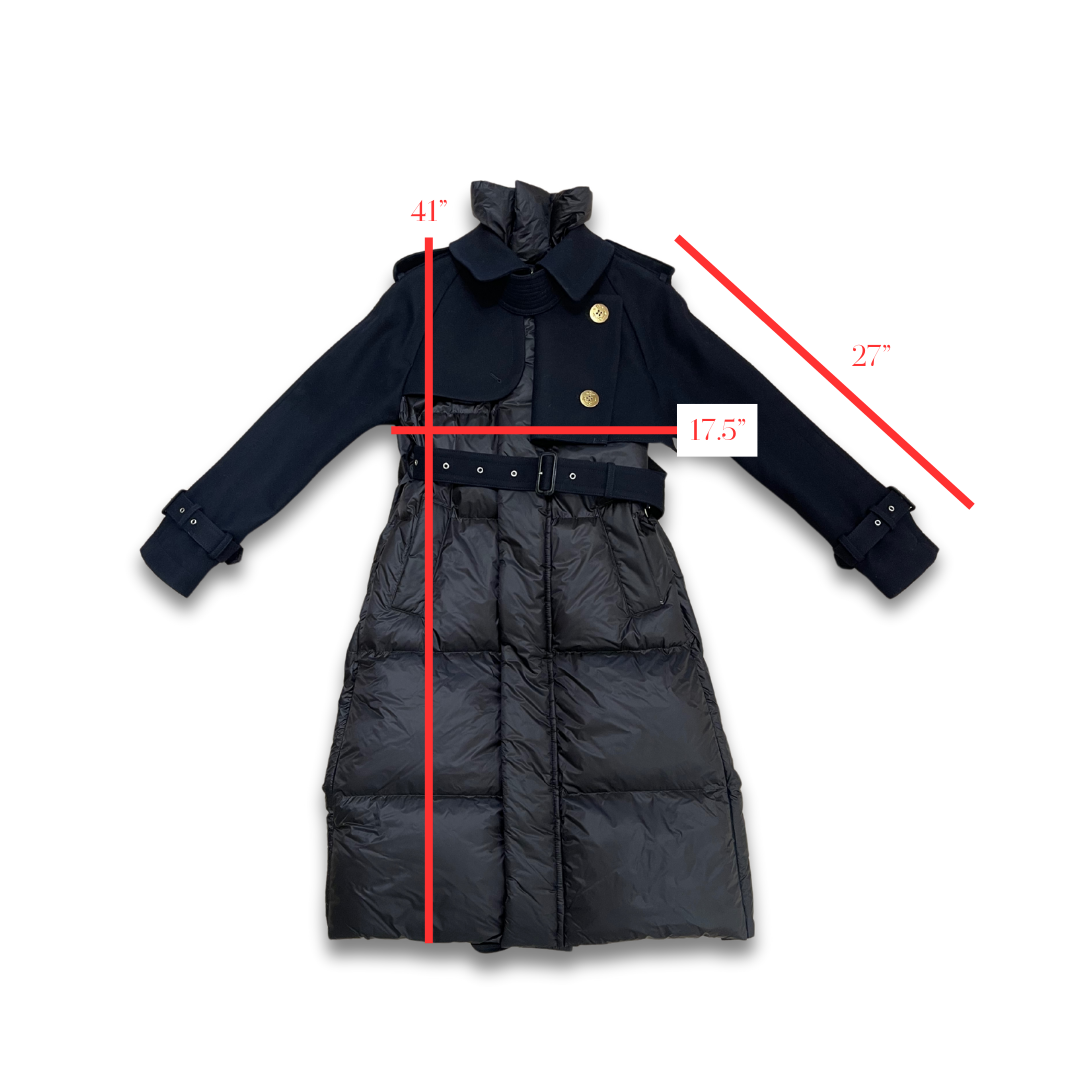 Sacai Wool Melton x Padded Coat - Size 1