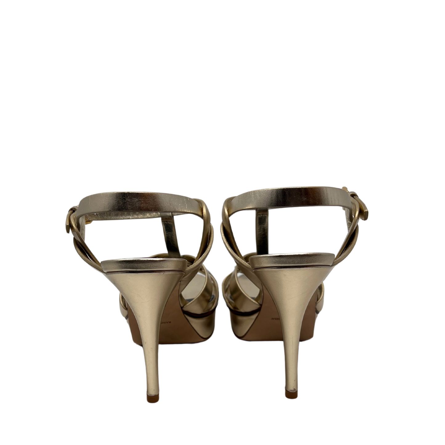 YSL Gold Tribute Platform Sandals 105mm - Size 40
